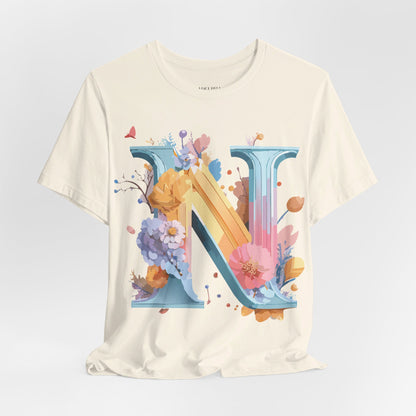 Natural Cotton Tee Shirt - Letters Collection - N Printify