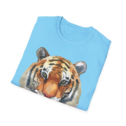 Tiger Print Unisex T Shirt Softstyle 64000 Gildan Ring Spun Cotton Tee