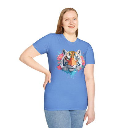 Tiger Shirt Unisex Animal Tee 100 Percent Ring Spun Cotton Softstyle