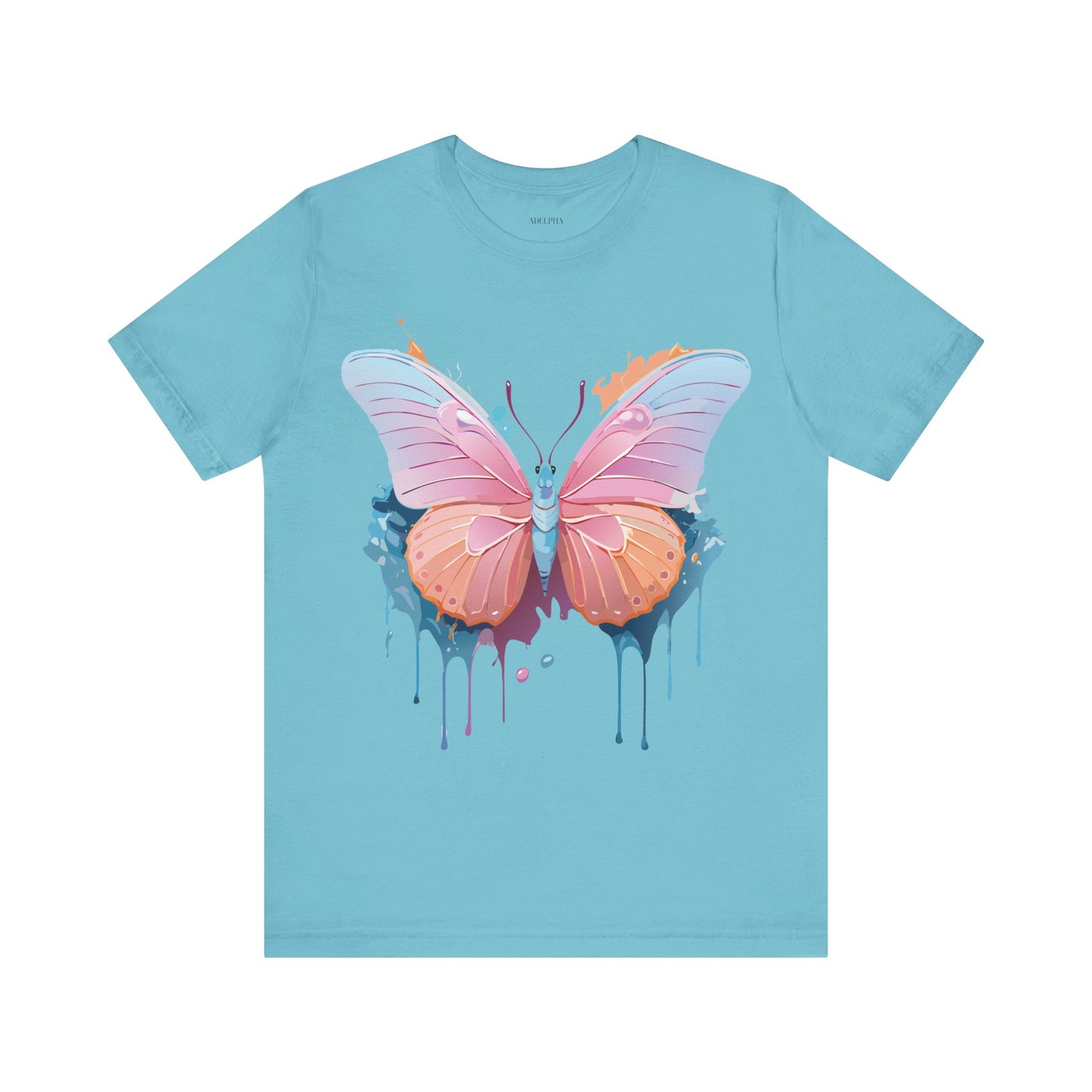 Natural Cotton Tee Shirt with Butterfly