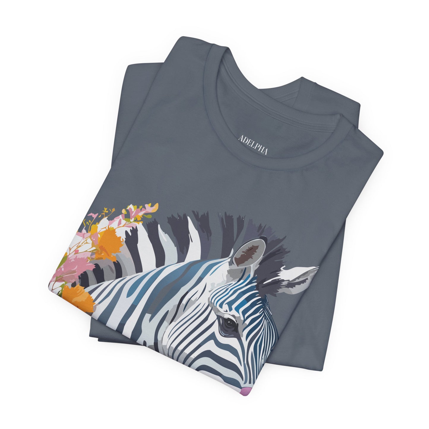 Natural Cotton Tee Shirt with Zebra