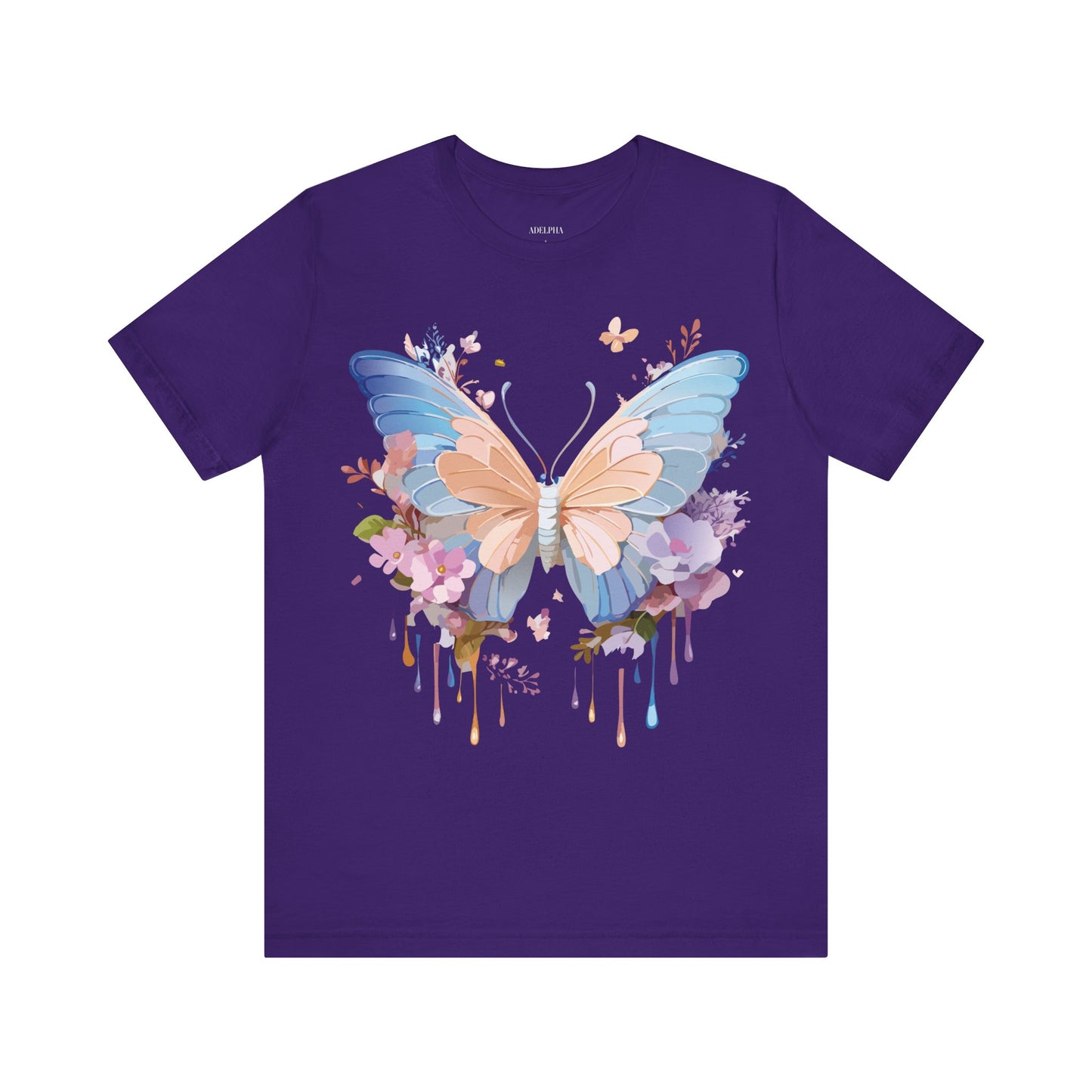 Natural Cotton Tee Shirt with Butterfly