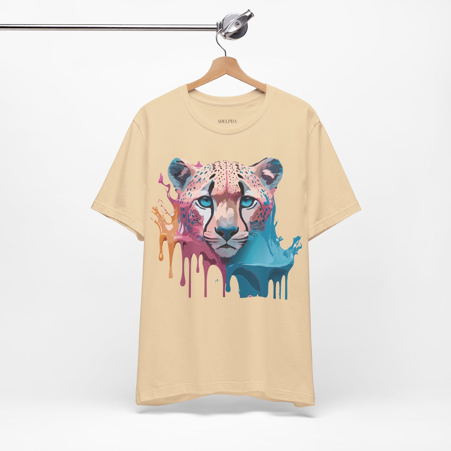 Natural Cotton Tee Shirt with Cheetah