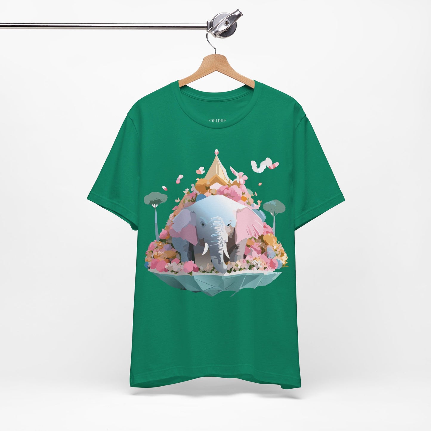 Natural Cotton Tee Shirt with Elephant