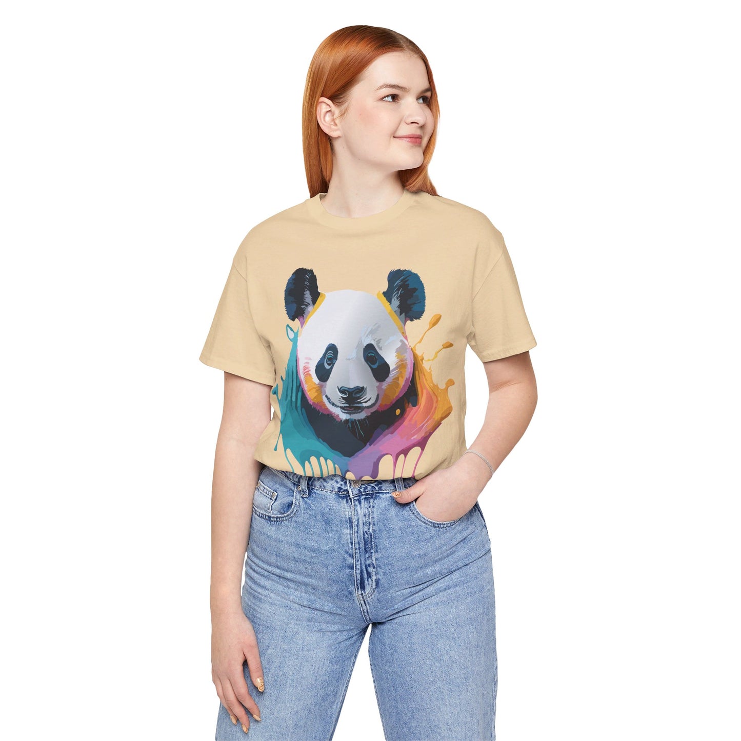 T-Shirt aus natürlicher Baumwolle mit Panda