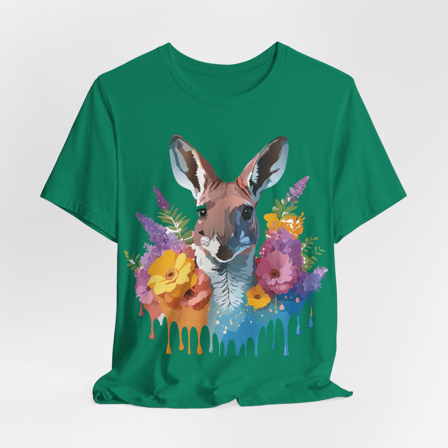 Natural Cotton Tee Shirt with Kangaroo