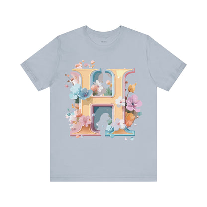 Natural Cotton Tee Shirt - Letters Collection - H Printify