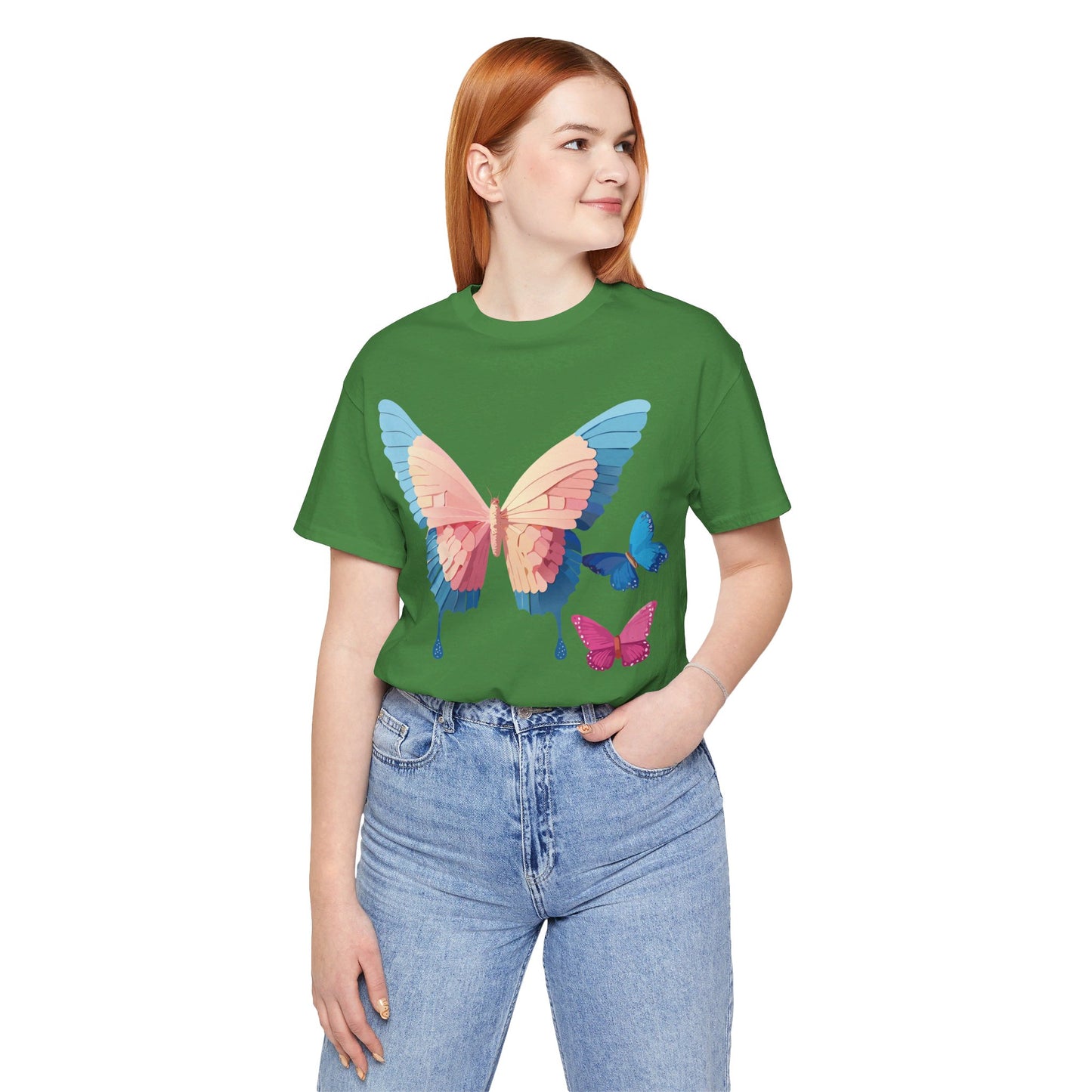 T-shirt en coton naturel avec papillon