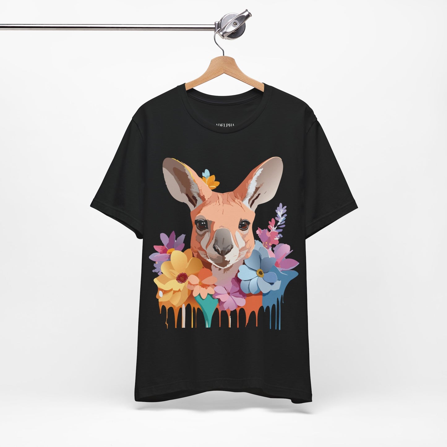 Natural Cotton Tee Shirt with Kangaroo