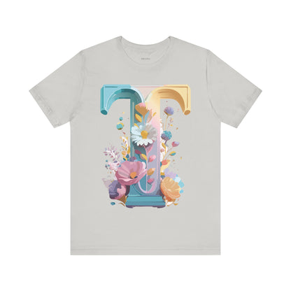 Natural Cotton Tee Shirt - Letters Collection - T Printify