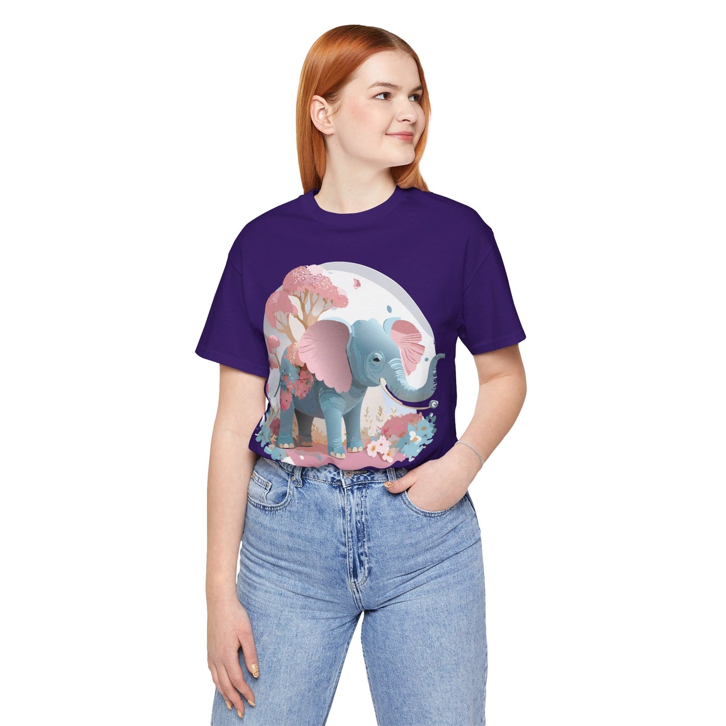 Natural Cotton Tee Shirt with Elephant