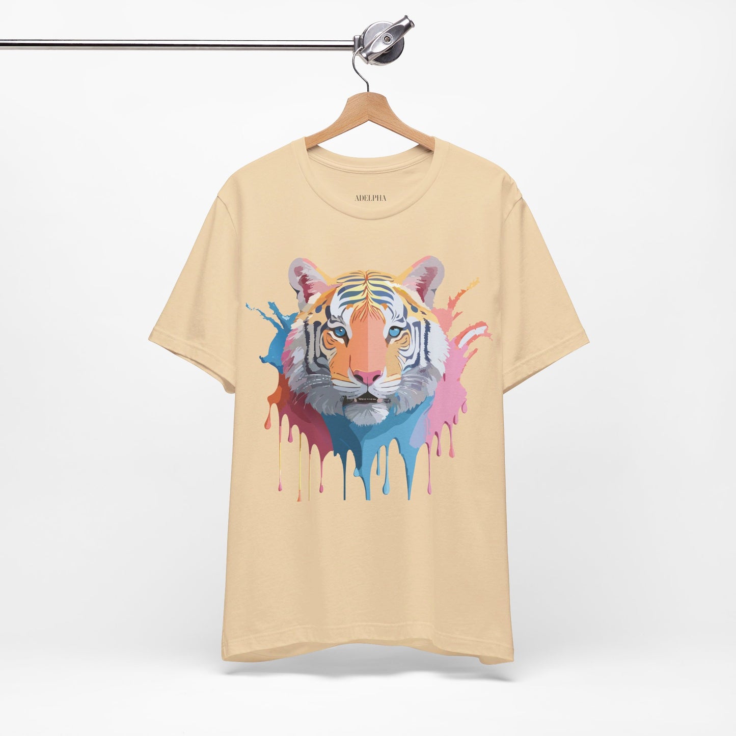 Natural Cotton Tee Shirt with Tiger