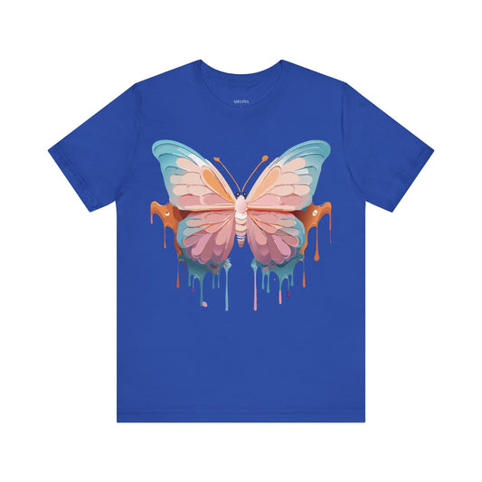 Natural Cotton Tee Shirt with Butterfly