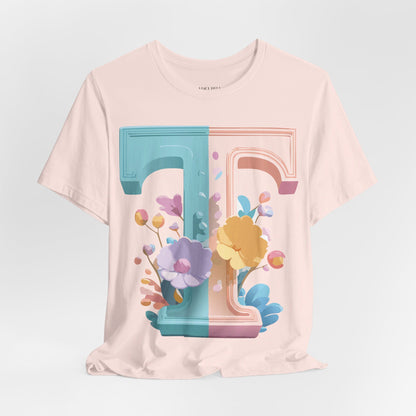 Natural Cotton Tee Shirt - Letters Collection - T Printify