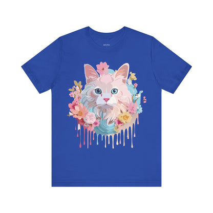 Natural Cotton Tee Shirt with Cat Printify