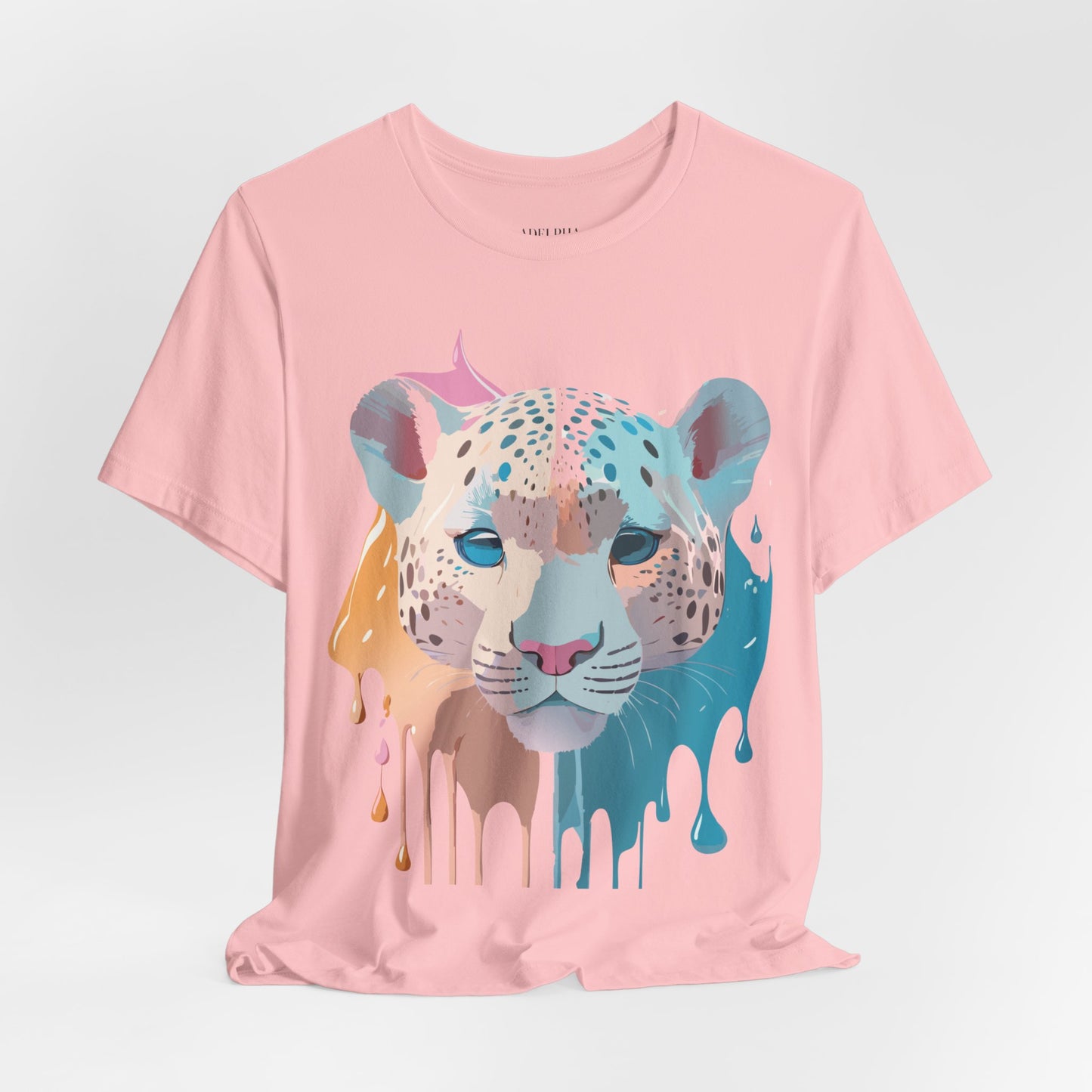 Natural Cotton Tee Shirt with Cheetah