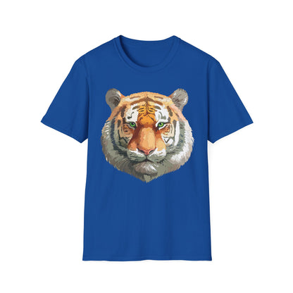 Tiger Print Shirt Unisex Animal Tee Gildan Softstyle 64000 Cotton Comfort