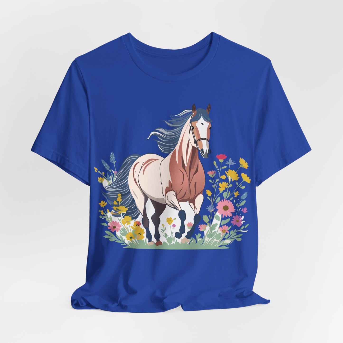 Natural Cotton Tee Shirt with Horse