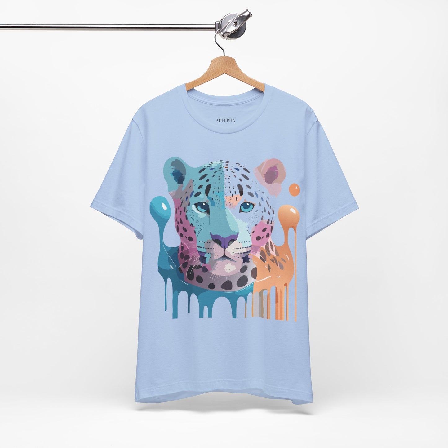 Natural Cotton Tee Shirt with Cheetah