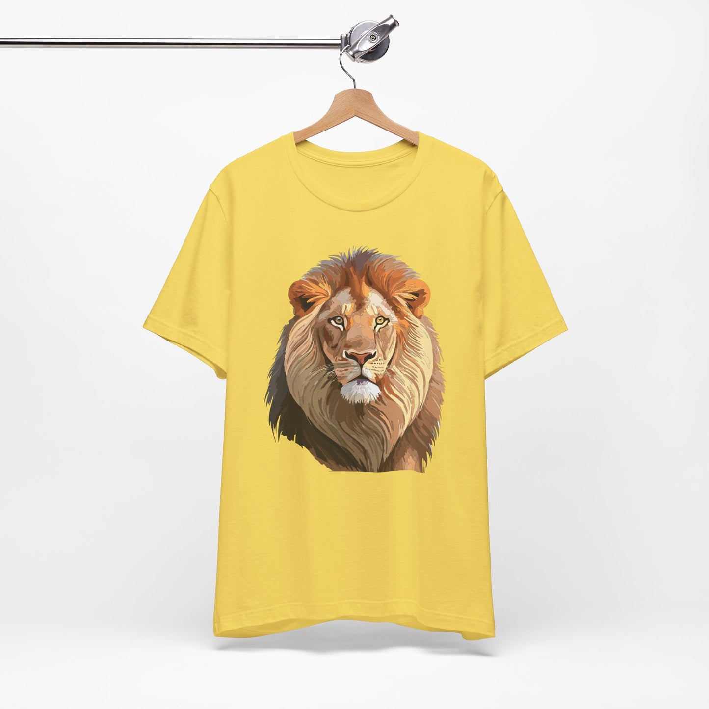 Safari Lion Head Illustration T-Shirt Unisex Cotton Realistic Lion Portrait Tee 3