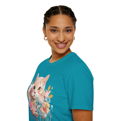 Unisex Cat Shirt Kitten Tee Cat Lover Tee Softstyle 64000 Gildan
