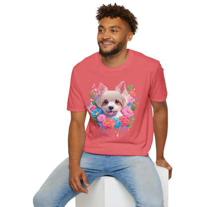 Unisex Gildan Softstyle Animal Print Dog Shirt Tee 100 Percent Cotton