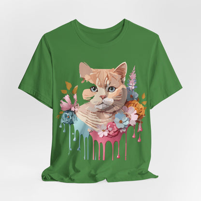 Natural Cotton Tee Shirt with Cat Printify