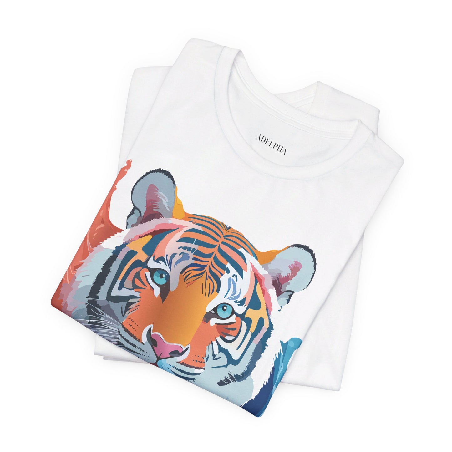 Natural Cotton Tee Shirt with Tiger