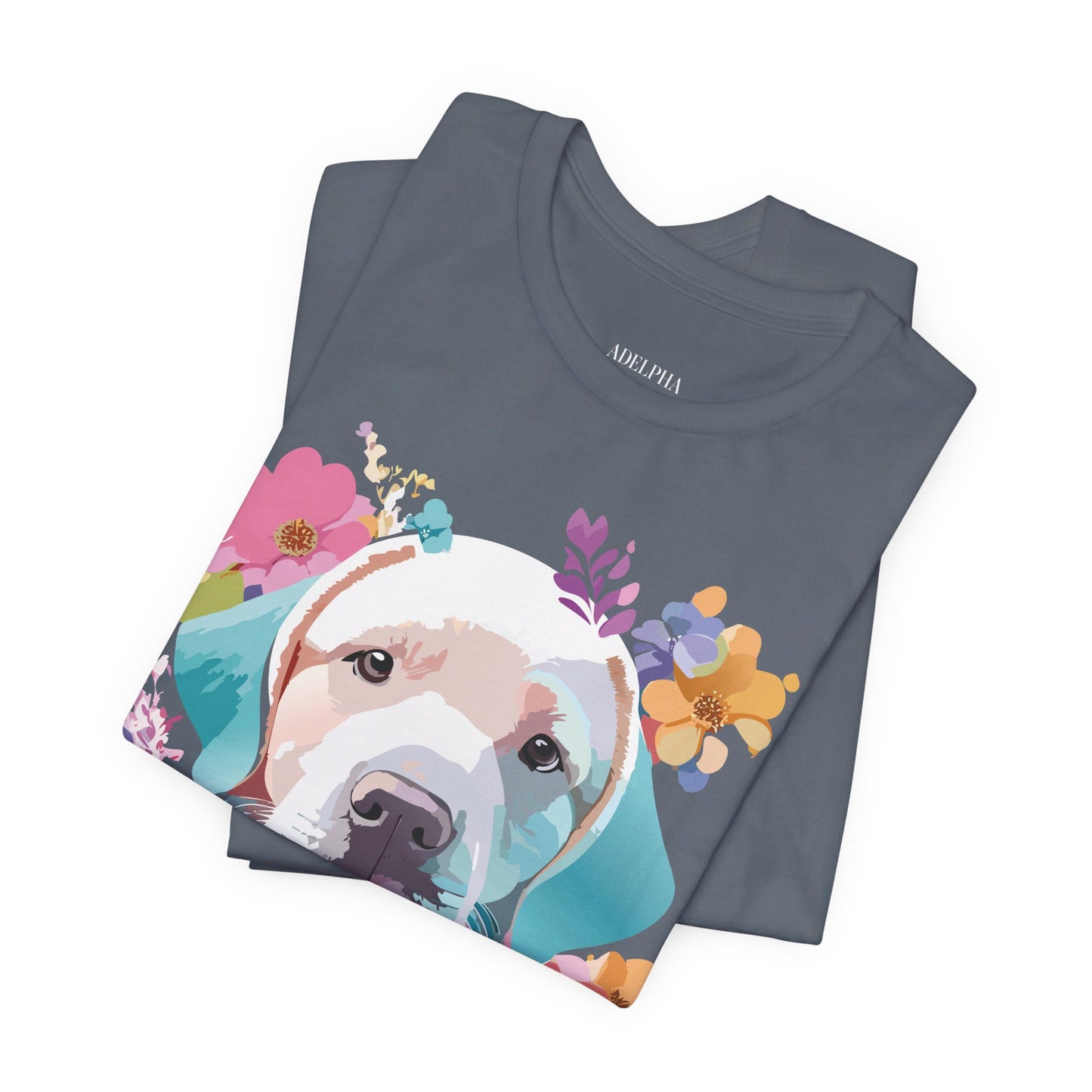 Natural Cotton Tee Shirt with Dog