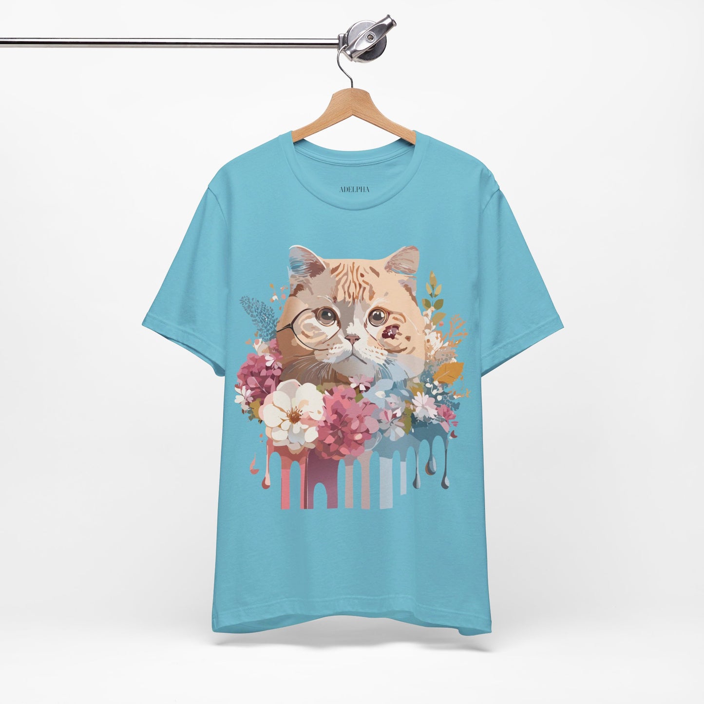 Natural Cotton Tee Shirt with Cat