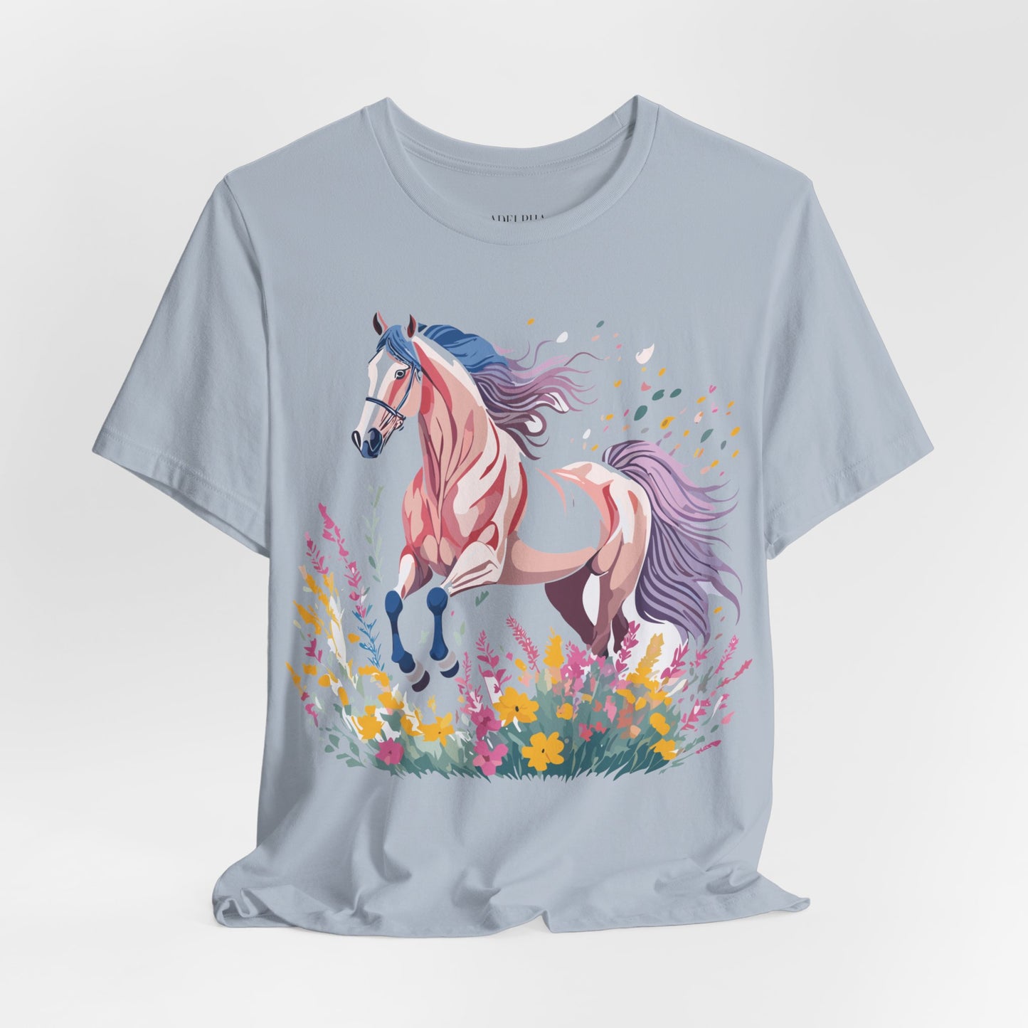 Natural Cotton Tee Shirt with Horse