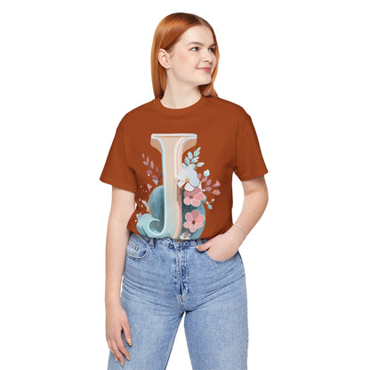 Natural Cotton Tee Shirt - Letters Collection - J Printify