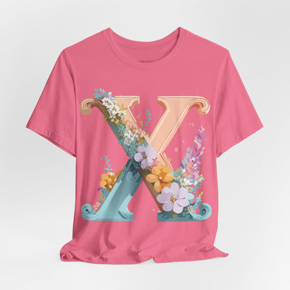 Natural Cotton Tee Shirt - Letters Collection - X Printify