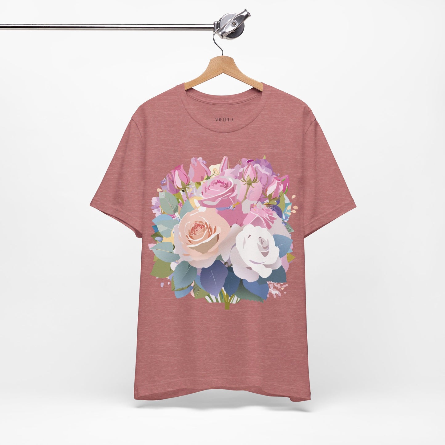 T-shirt en coton naturel avec fleurs