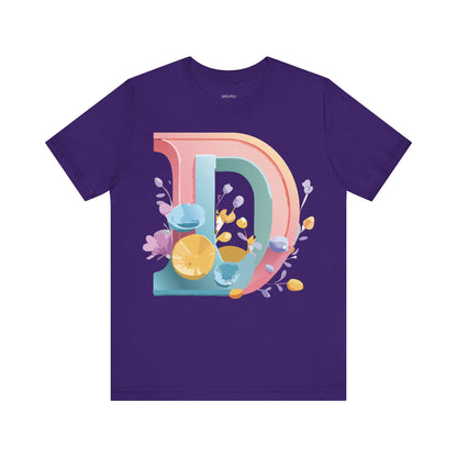 Natural Cotton Tee Shirt - Letters Collection - D Printify