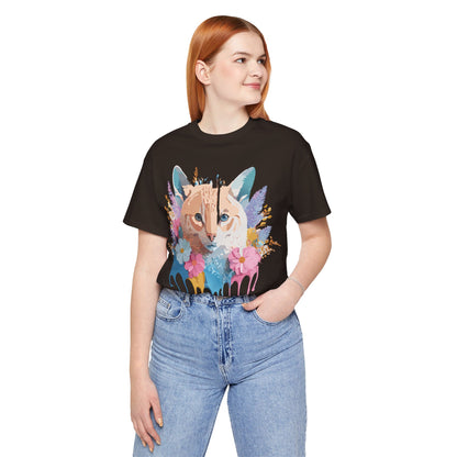 Natural Cotton Tee Shirt with Cat Printify