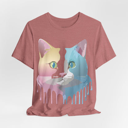 Natural Cotton Tee Shirt with Cat Printify