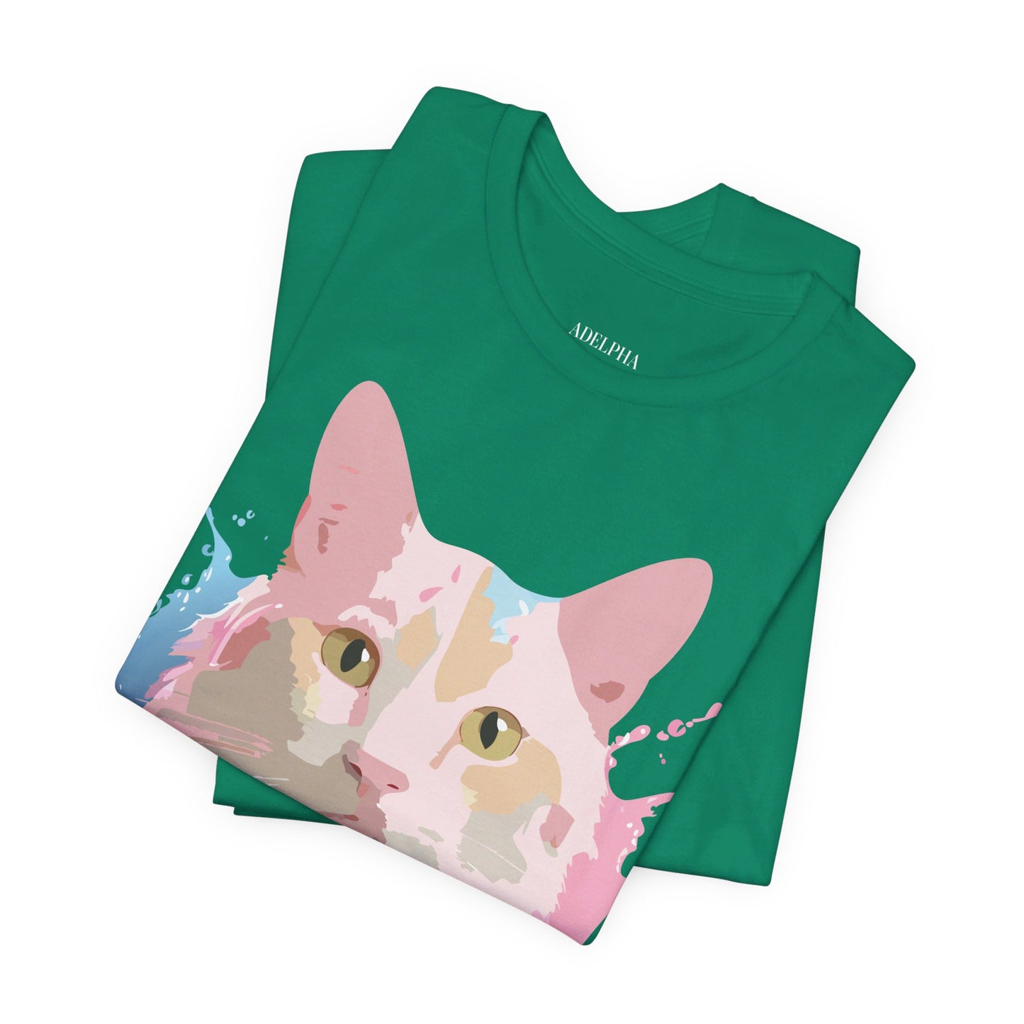 T-Shirt aus natürlicher Baumwolle mit Katze