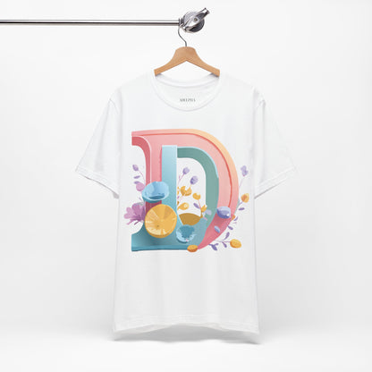 Natural Cotton Tee Shirt - Letters Collection - D Printify