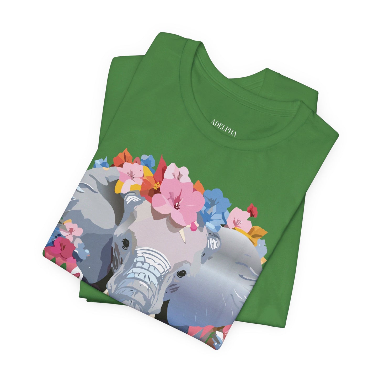 Natural Cotton Tee Shirt with Elephant