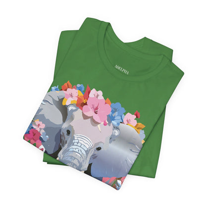 Natural Cotton Tee Shirt with Elephant Printify