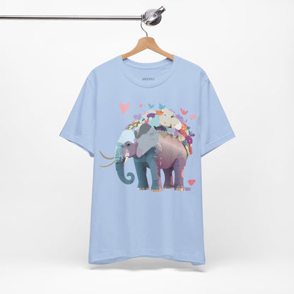 Natural Cotton Tee Shirt with Elephant Printify