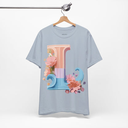 Natural Cotton Tee Shirt - Letters Collection - L Printify
