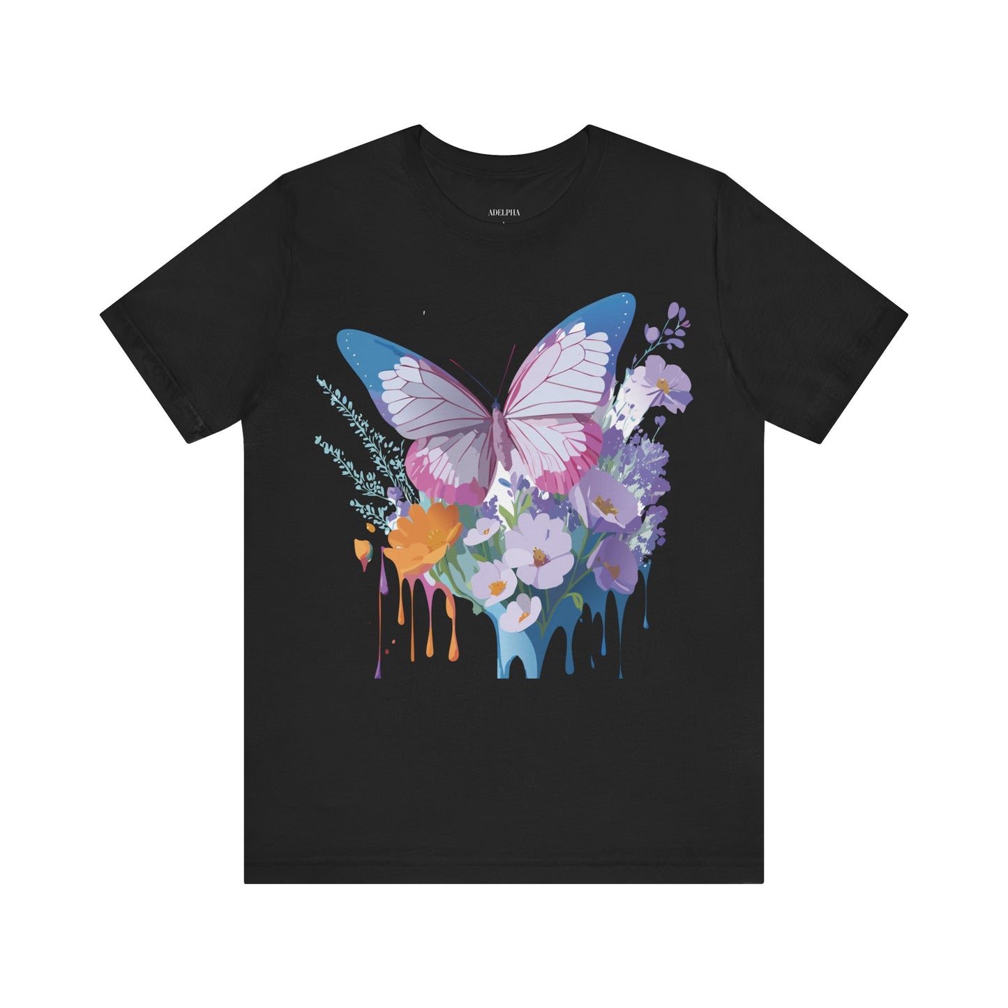 Natural Cotton Tee Shirt with Butterfly