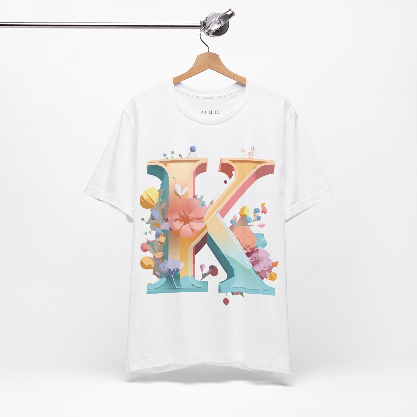 Natural Cotton Tee Shirt - Letters Collection - K