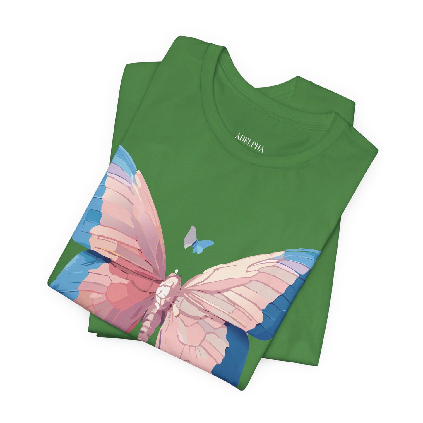 Natural Cotton Tee Shirt with Butterfly