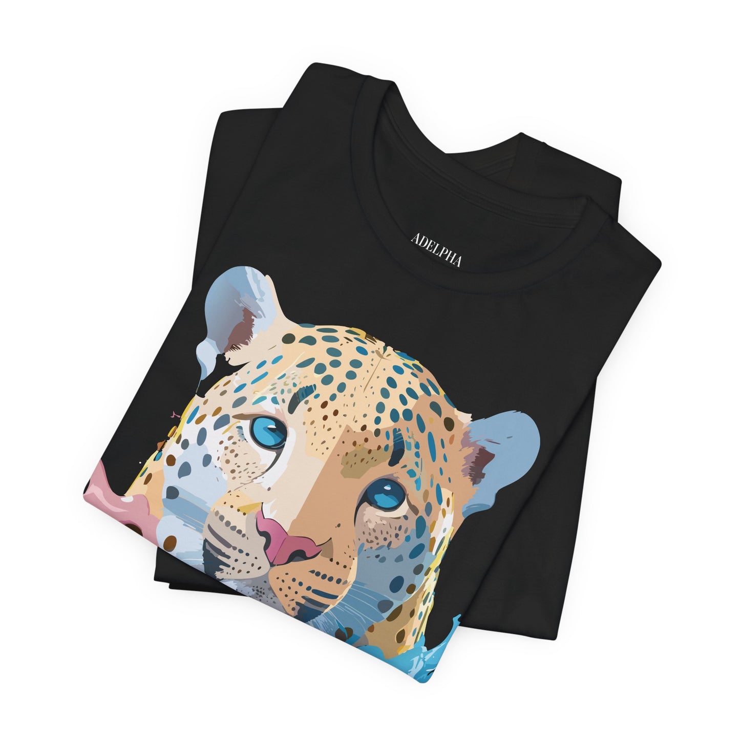 Natural Cotton Tee Shirt with Cheetah