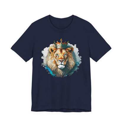 Lion with Crown Tee Unisex Cotton Watercolor King Lion Graphic T-Shirt 2