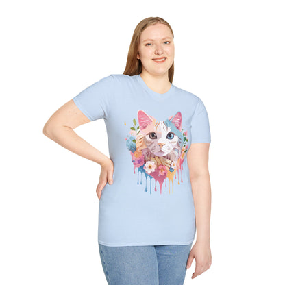 Cat Shirt Unisex Softstyle Tee 100 Percent Ring Spun Cotton Kitten Tee