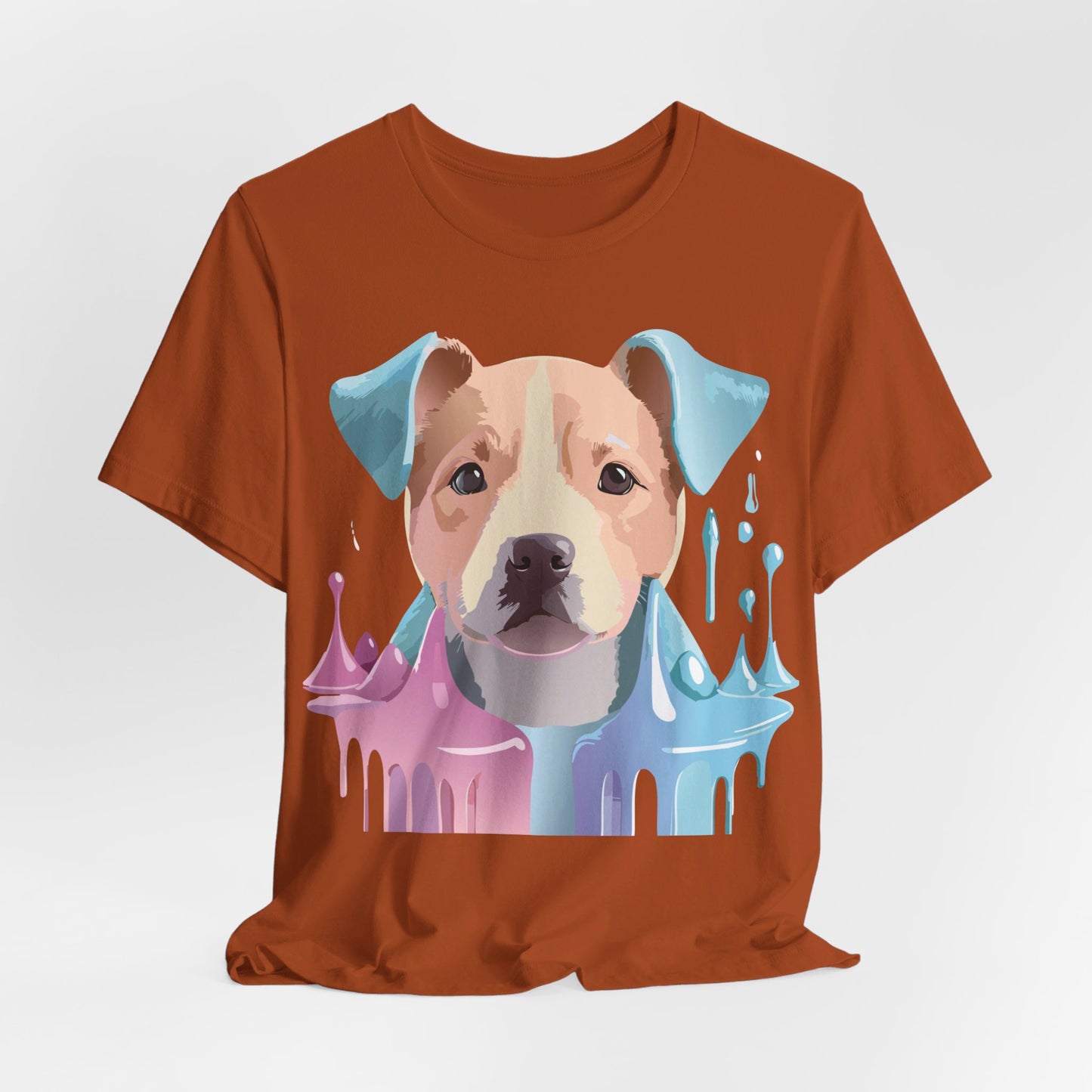 Natural Cotton Tee Shirt with Dog